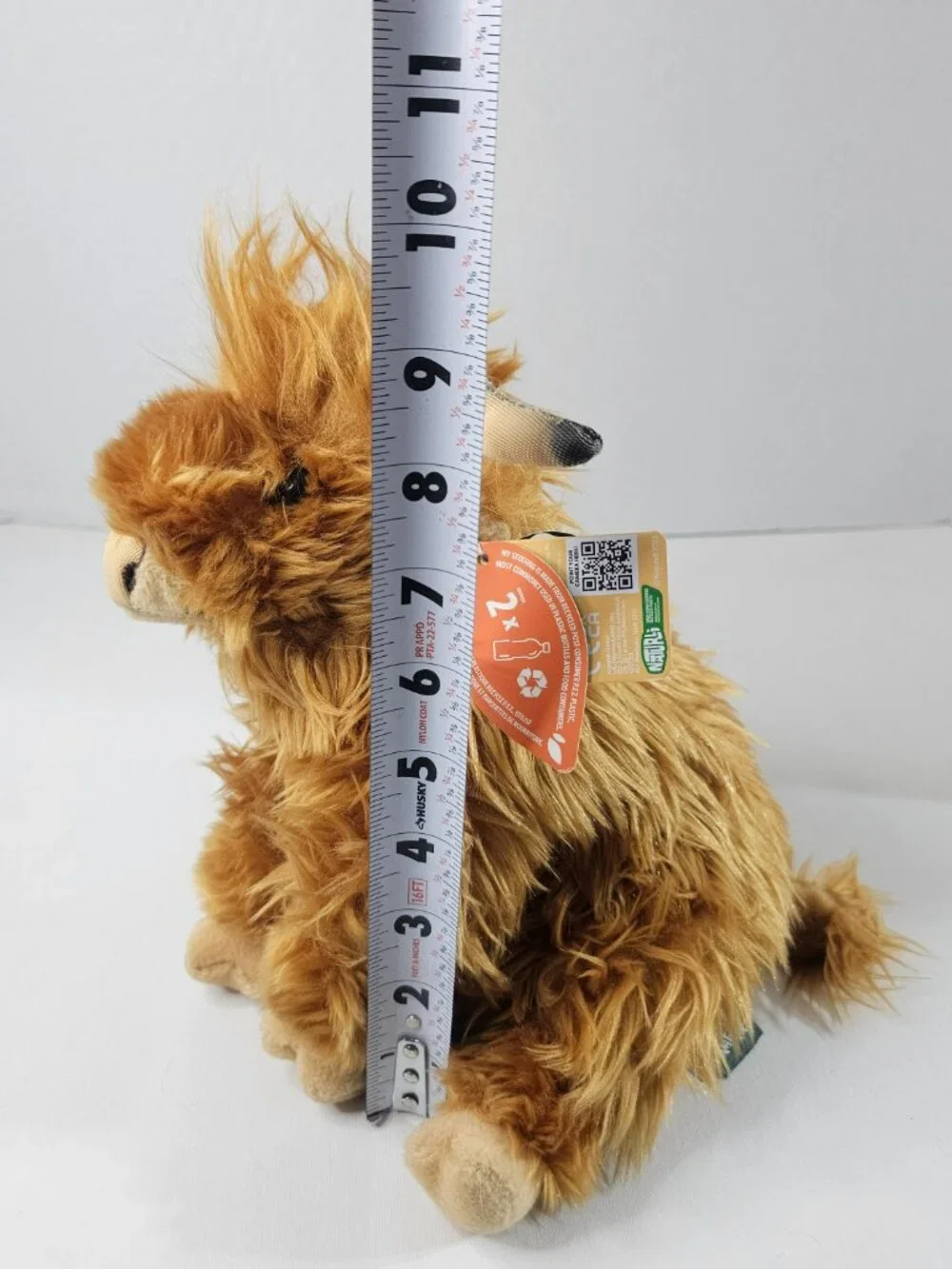Living Nature Highland Cow Plush Soft Horns Brown Scottish Farm Stuffed Animal